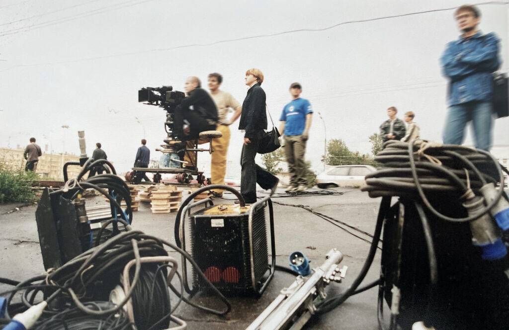 Olga Survillo at the film set, around 2010